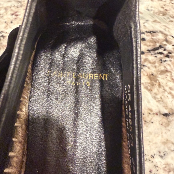 Saint Laurent Black Leather Espadrilles - Picture 7 of 13